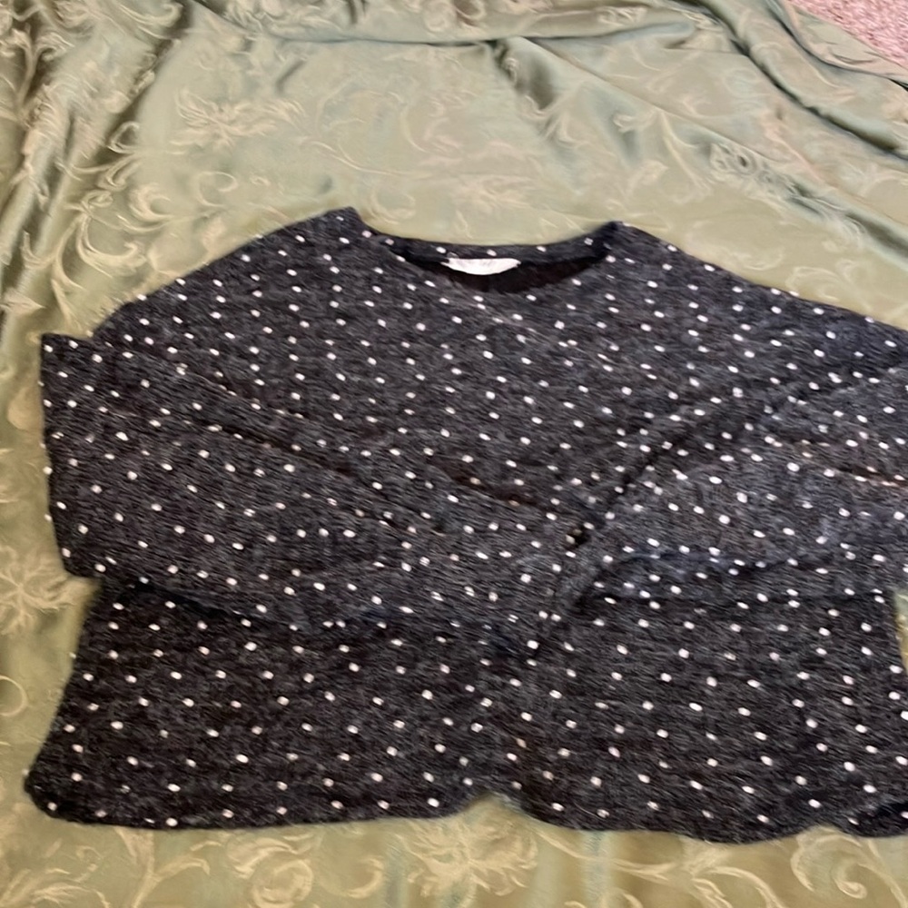 Black and White Polka Dot Sweater